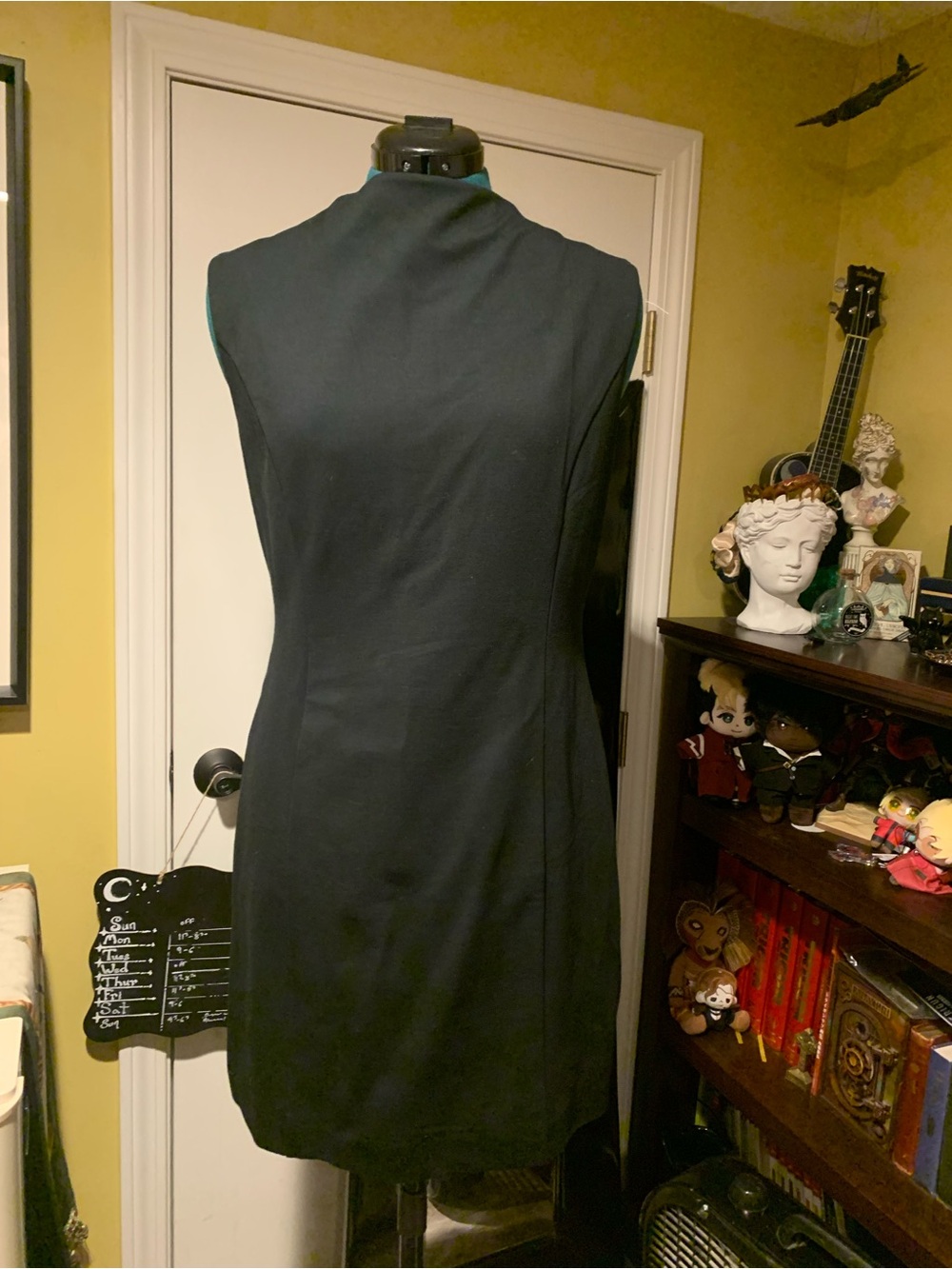 Banana Republic Sleeveless Black Midi Ponte Dress
